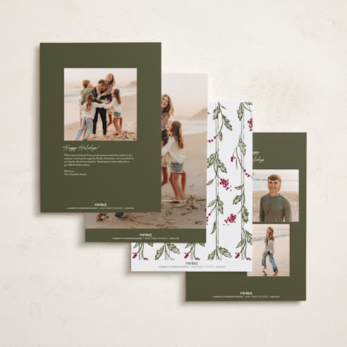 This is a snow holiday photo cards with standard by Robert and Stella called little moments of joy printing on recycled smooth signature in grand