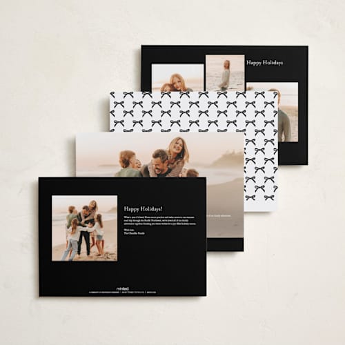 This is a ebony holiday photo cards with standard by Yaling Hou Suzuki called about time printing on signature in grand