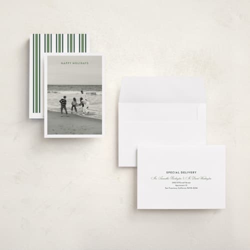 This is a pine holiday photo cards with standard by Ashlee Townsend called light study printing on signature in grand
