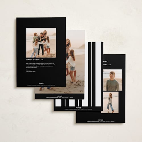 This is a snow holiday photo cards with standard by Owl and Toad called four cheers printing on recycled smooth signature in grand
