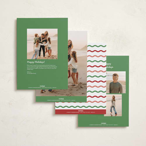 This is a candy cane holiday photo cards with standard by Everett Paper Goods called fun redux printing on recycled smooth signature in grand