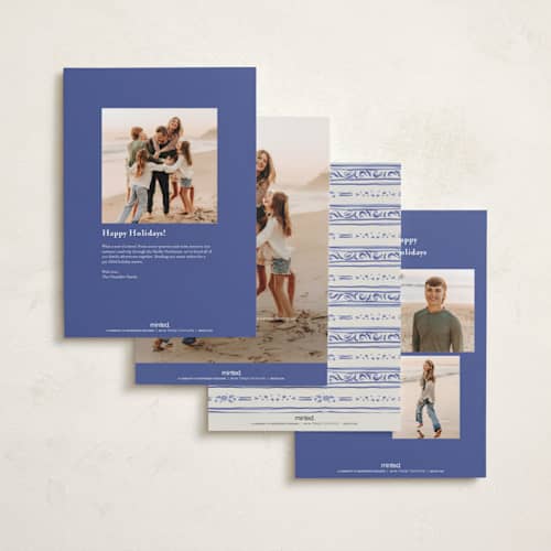 This is a blue jay holiday photo cards with standard by Lucrecia Caporale called cheerful frame printing on recycled smooth signature in grand
