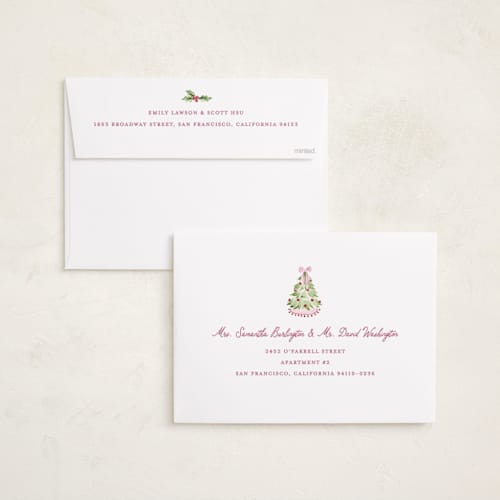 This is a powder holiday photo cards with standard by Sarah Knight called patterned icons printing on signature in grand