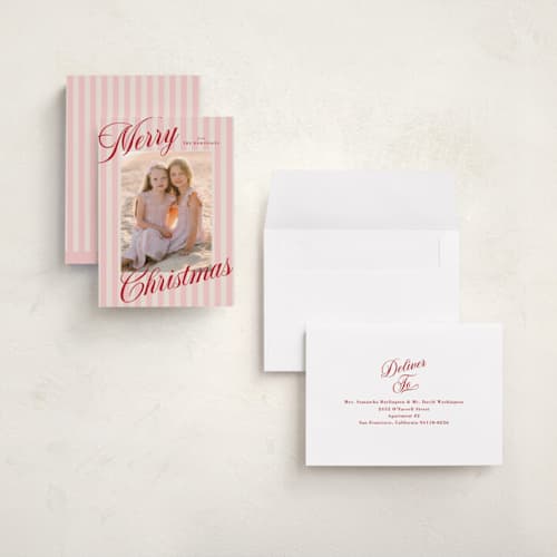 This is a gumdrops holiday photo cards with standard by Carrie ONeal called winter sangria printing on recycled smooth signature in grand