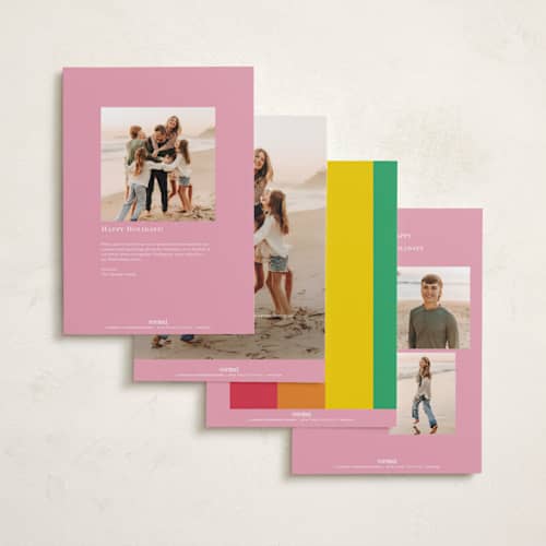 This is a cream holiday photo cards with standard by Celine Nguyen called four moments of joy printing on signature in grand
