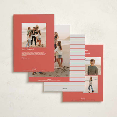 This is a candy cane holiday photo cards with standard by Alexandra Cohn called tiled printing on signature in grand