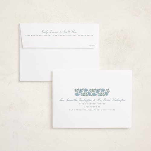 This is a blue jay holiday photo cards with standard by Creo Study called floral block print printing on recycled smooth signature in grand
