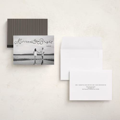 This is a moon rock holiday photo cards with standard by Abbigail Lim called married & bright printing on signature in grand