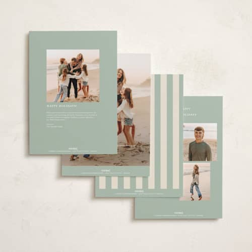 This is a pine holiday photo cards with standard by Creo Study called heavenly peace printing on recycled smooth signature in grand