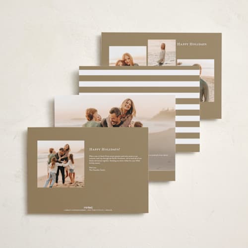 This is a caramel holiday photo cards with standard by Annie Chan called white border printing on recycled smooth signature in grand