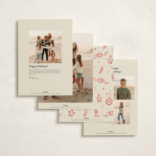 This is a tomato holiday photo cards with standard by Ani Somi called happy little holidays printing on signature in grand