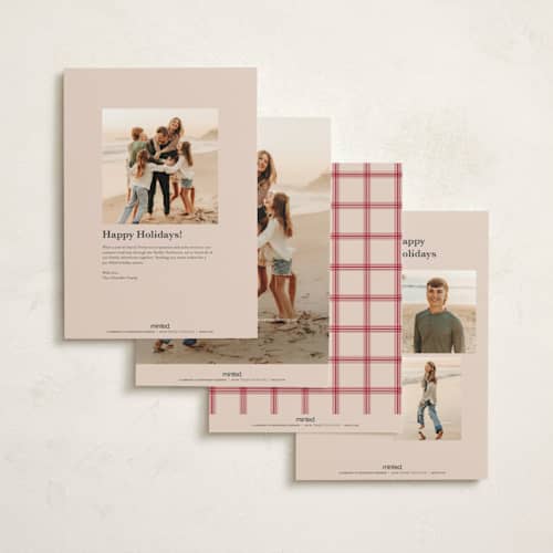 This is a rosy cheeks holiday photo cards with standard by Kate Ahn called with flourish printing on signature in grand