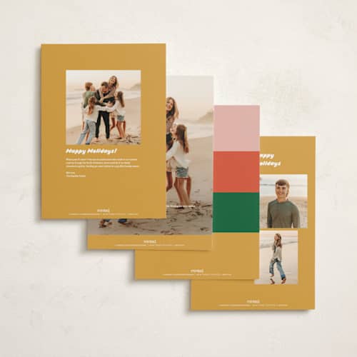 This is a retro holiday photo cards with standard by Ani Somi called cheerful greetings printing on signature in grand