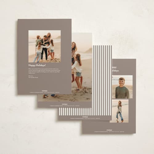 This is a cocoa holiday photo cards with standard by Sara Hicks Malone called holiday move printing on signature in grand