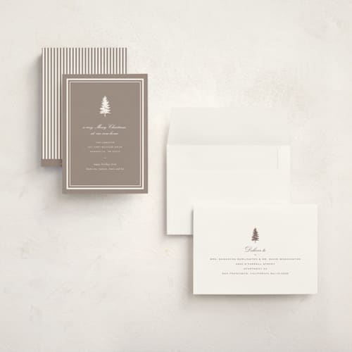 This is a cocoa holiday photo cards with standard by Sara Hicks Malone called holiday move printing on signature in grand