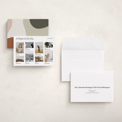 This is a pepper holiday photo cards with standard by Bramble Studio called a glimpsed year printing on recycled smooth signature in grand
