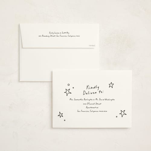 This is a party holiday photo cards with standard by Pixel and Hank called new year stars printing on signature in grand