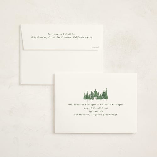 This is a forest holiday photo cards with standard by Bethan called joyful scene printing on signature in grand