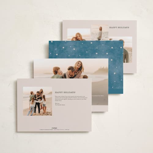 This is a cream holiday photo cards with standard by Pixel and Hank called christmas stamped printing on signature in grand