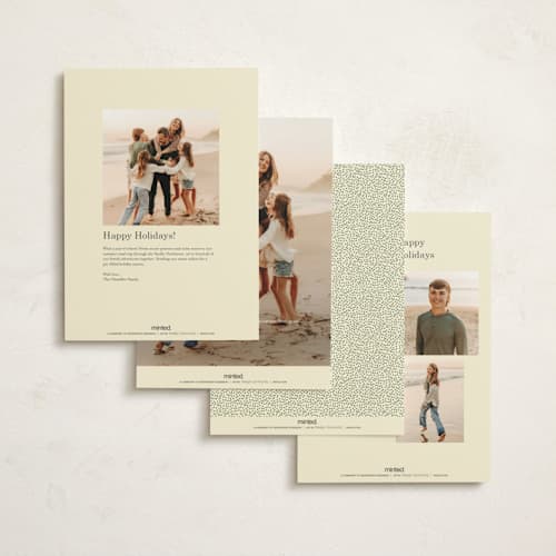 This is a ivory holiday photo cards with standard by Baumbirdy called retro tree printing on signature in grand