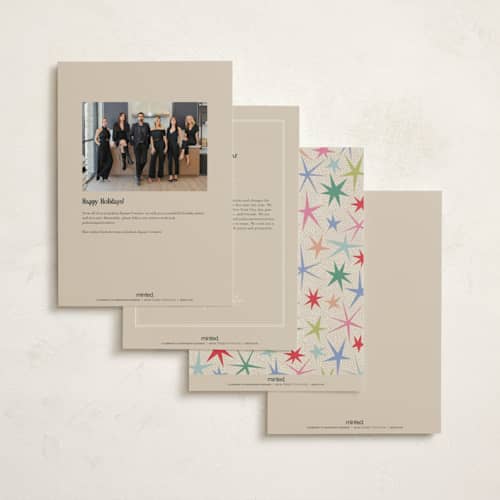 This is a fruitcake holiday photo cards with standard by Pixel and Hank called new year star frame printing on signature in grand