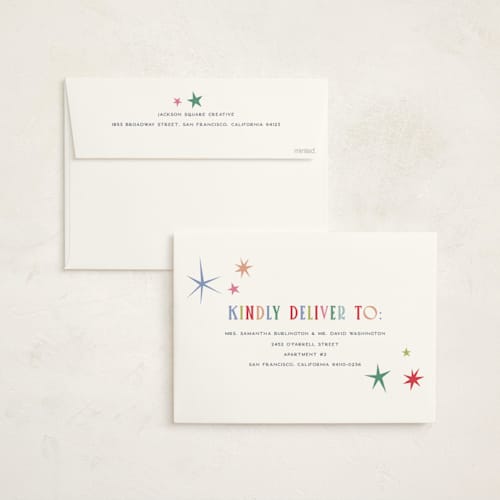 This is a fruitcake holiday photo cards with standard by Pixel and Hank called new year star frame printing on signature in grand