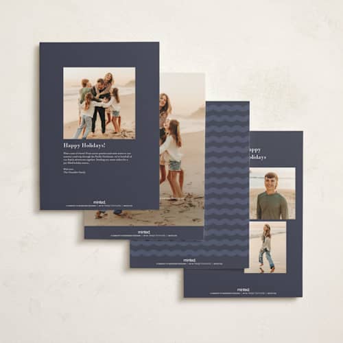This is a starry night holiday photo cards with standard by Carrie Moradi called headline printing on signature in grand