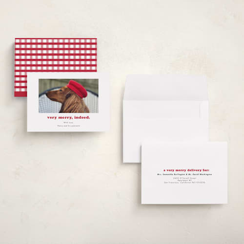 This is a peppermint holiday photo cards with standard by Kristen Knechtel called indeed printing on recycled smooth signature in grand