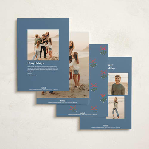 This is a russian blue holiday photo cards with standard by Ani Somi called merry catmas printing on signature in grand