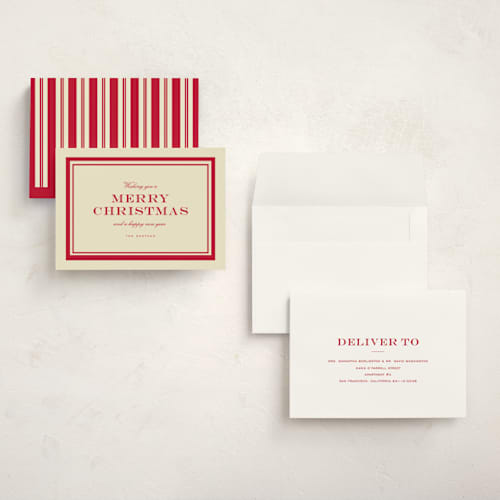 This is a santa claus holiday photo cards with standard by Sara Hicks Malone called classic christmas printing on signature in grand