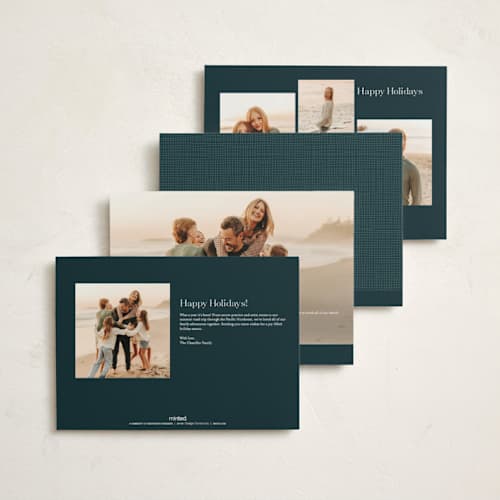 This is a midnight holiday photo cards with standard by Eve Schultz called tapestry printing on signature in grand