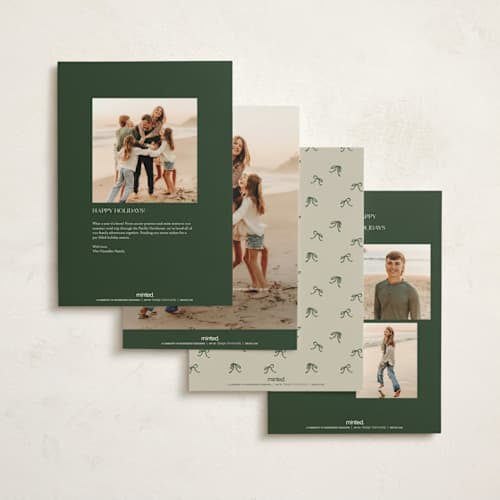 This is a pine needle holiday photo cards with standard by Ashton Womack called christmas wishes printing on signature in grand