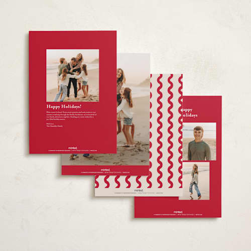 This is a cream holiday photo cards with standard by Iveta Angelova called merry wave printing on signature in grand