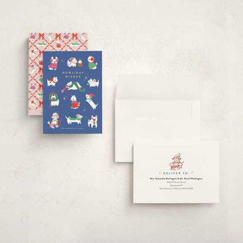 This is a bluebell holiday photo cards with standard by Itsy Belle Studio called holiday pups printing on signature in grand