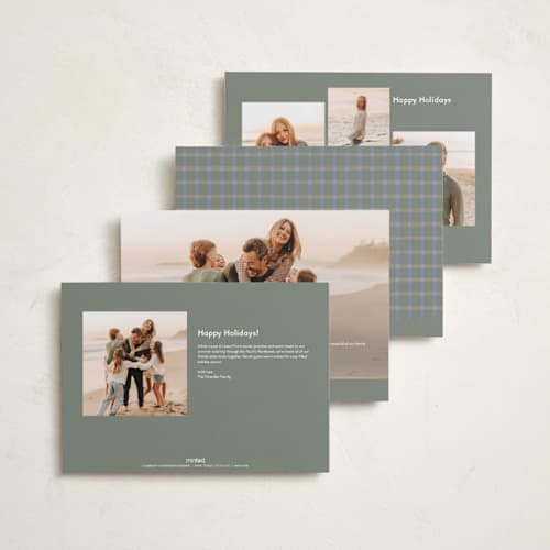 This is a snow holiday photo cards with standard by Amy Kross called broadcast printing on recycled smooth signature in grand