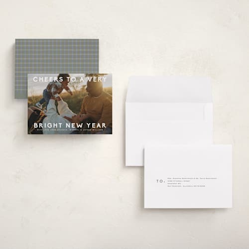 This is a snow holiday photo cards with standard by Amy Kross called broadcast printing on recycled smooth signature in grand