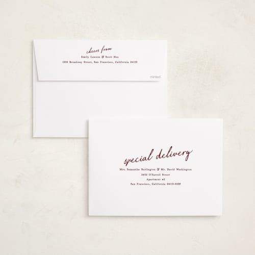 This is a creme holiday photo cards with standard by Owl and Toad called adventure printing on signature in grand