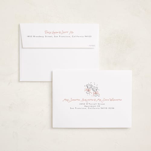 This is a candied grapefruit holiday photo cards with standard by Randi Cirelli called newlywed toast printing on recycled smooth signature in grand