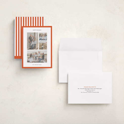 This is a berry holiday photo cards with standard by Wendy Chung called classic collage printing on recycled smooth signature in grand