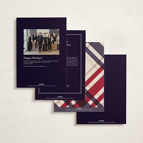This is a marine holiday photo cards with standard by Chris Griffith called plaid suit holiday printing on signature in grand