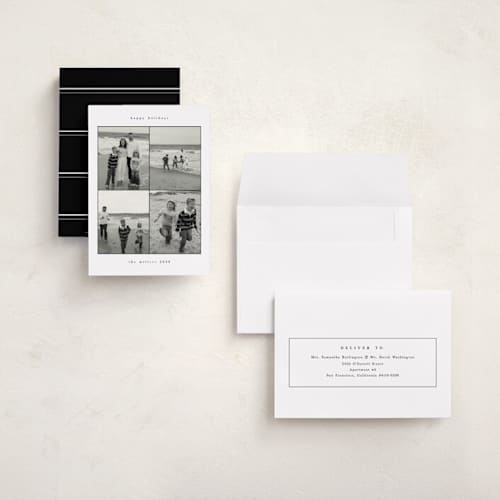 This is a snow holiday photo cards with standard by Nicole Walsh called typewriter printing on signature in grand