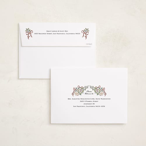 This is a holly holiday photo cards with standard by Grae called holiday botanicals printing on signature in grand