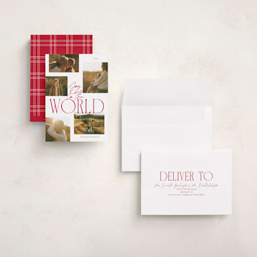 This is a santa holiday photo cards with standard by Jackie Crawford called five top printing on recycled smooth signature in grand