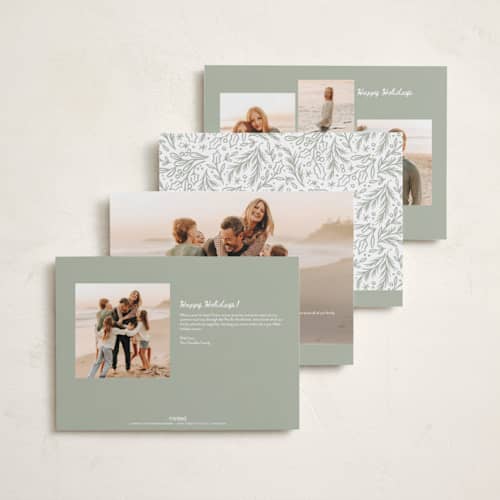 This is a winter holiday photo cards with standard by Alethea and Ruth called new adventure xo's printing on recycled smooth signature in grand