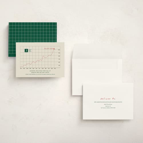 This is a holly holiday photo cards with standard by Sarah Hawkins Designs called year of growth printing on signature in grand