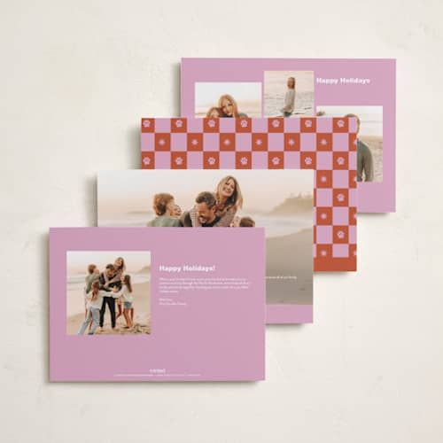 This is a berry holiday photo cards with standard by Inkblot Design called furever printing on signature in grand