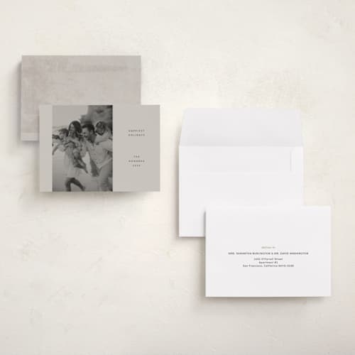 This is a ecru holiday photo cards with standard by Dana Duricekova called airy printing on recycled smooth signature in grand