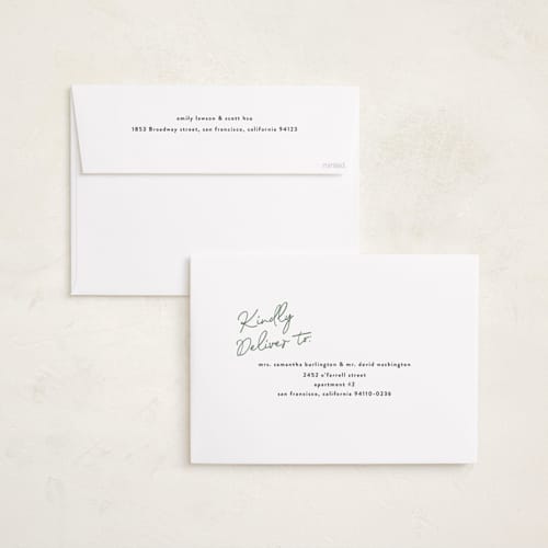 This is a evergreen holiday photo cards with standard by Pixel and Hank called scripted trio printing on recycled smooth signature in grand