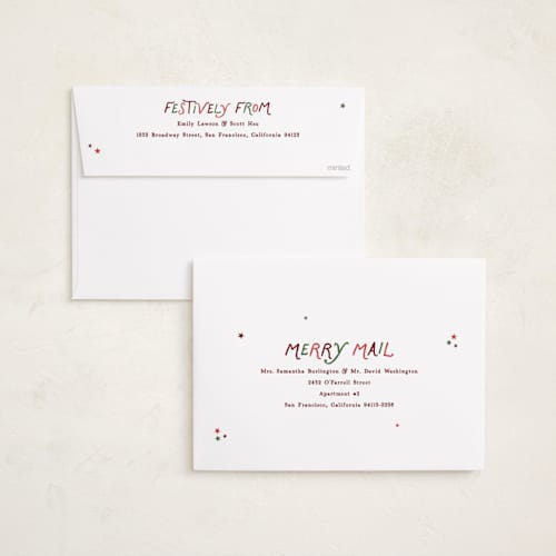 This is a chai holiday photo cards with standard by Owl and Toad called starry collage printing on signature in grand