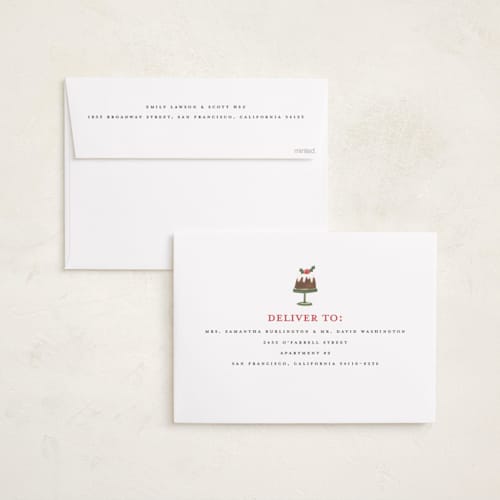 This is a berry holiday photo cards with standard by Teju Reval called festive dogs printing on signature in grand
